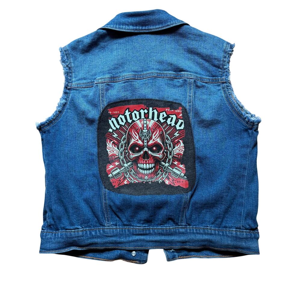 Motorhead Denim vest upcycle
